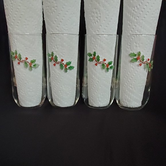 Luminarc Noel Tumbler Glasses 1992 Set of 4 - Picture 4 of 6